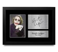 HWC Trading Heath Ledger A4 Enmarcado Regalo De Visualización De Fotos De Impresión De Imagen Impresa Autógrafo Firmado Por The Joker Batman Los Aficionados Al Cine
