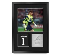 HWC Trading Iker Casillas Real Madrid Regalos Impresos Imagen De Autógrafo Firmado Para Los Aficionados Al Fútbol Y Partidarios - A3 Retrato Enmarcado