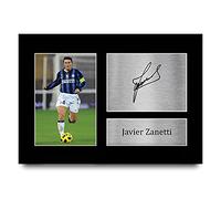 HWC Trading Imagen A4 con autógrafo firmado para aficionados al fútbol y seguidores de Javier Zanetti Inter Milan