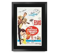 HWC Trading It Happened at the World's Fair Elvis Presley Los Regalos Imprimieron El Cartel Firmaron La Imagen Del Autógrafo Para Los Fans De La Memorabilia De La Película - A3 Enmarcado
