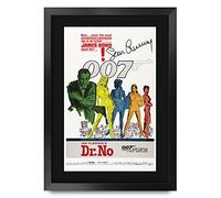 HWC Trading James Bond 007 - Fotografía enmarcada o sin marco para regalo, firmada con autógrafo impreso, impresión, Dr. No, A3