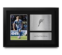 HWC Trading Jan Paul Van Hecke Brighton & Hove Albion Regalos Impresos Imagen De Autógrafo Firmado Para Los Aficionados Al Fútbol Y Partidarios - A4 Enmarcado