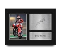HWC Trading Jorge Martín Ducati MOTO GP Regalos Impresos Imagen De Autógrafo Firmado Para Los Fanáticos De Las Carreras De Motogp - A4