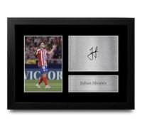 HWC Trading Julian Alvarez Atletico Madrid Regalos Impresos Imagen De Autógrafo Firmado Para Los Aficionados Al Fútbol Y Partidarios - A4 Enmarcado