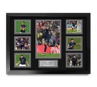 HWC Trading Kylian Mbappe France Exhibición Firmada De La Fotografía Del Autógrafo De Los Recuerdos Impresos Para Los Aficionados Y Los Partidarios Del Fútbol - A2 Enmarcado