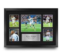 HWC Trading Kylian Mbappe Real Madrid Exhibición Firmada De La Fotografía Del Autógrafo De Los Recuerdos Impresos Para Los Aficionados Y Los Partidarios Del Fútbol - A3 Enmarcado