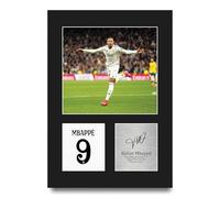 HWC Trading Kylian Mbappe Real Madrid Regalos Impresos Imagen De Autógrafo Firmado Para Los Aficionados Al Fútbol Y Partidarios - A4 Retrato
