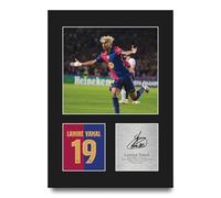 HWC Trading Lamine Yamal Barcelona Regalos Impresos Imagen De Autógrafo Firmado Para Los Aficionados Al Fútbol Y Partidarios - A4 Retrato