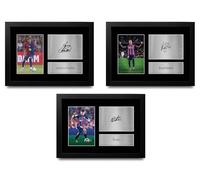 HWC Trading Lamine Yamal, Raphinha & Pedri Regalos Impresos Imagen De Autógrafo Firmado Para Los Aficionados Al Fútbol Y Partidarios - A4 Enmarcado