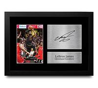 HWC Trading Lebron James A4 Enmarcado Regalo De Visualización De Fotos De Impresión De Imagen Impresa Autógrafo Firmado Por Cleveland Cavaliers Los Aficionados Al Baloncesto