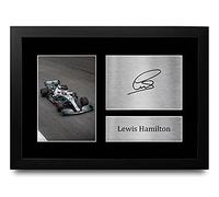 HWC Trading Lewis Hamilton A4 Enmarcado Regalo De Visualización De Fotos De Impresión De Imagen Impresa Autógrafo Firmado Por Fórmula F1 Uno Ventiladores