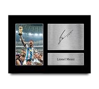 HWC Trading Lionel Messi A4 Sin Marco Regalo De Visualización De Fotos De Impresión De Imagen Impresa Autógrafo Firmado Por Argentina Barcelona Los Aficionados Al Fútbol