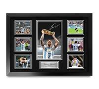 HWC Trading Lionel Messi Argentina Exhibición Firmada De La Fotografía Del Autógrafo De Los Recuerdos Impresos Para Los Aficionados Y Los Partidarios Del Fútbol - A2 Enmarcado