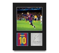HWC Trading Lionel Messi Barcelona Regalos Impresos Imagen De Autógrafo Firmado Para Los Aficionados Al Fútbol Y Partidarios - A4 Retrato