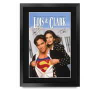 HWC Trading Lois & Clark The New Adventures of Superman (1993) Dean Cain Los Regalos Imprimieron El Cartel Firmado Del Autógrafo Para Los Fans De Los Recuerdos De La Serie De Televisión - A3 Enmarcado