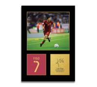 HWC Trading Luis Figo Portugal Regalos Impresos Imagen De Autógrafo Firmado Para Los Aficionados Al Fútbol Y Partidarios (ID-004626) - A4 Solo Impresión