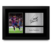 HWC Trading Luis Suarez A4 Enmarcado Regalo De Visualización De Fotos De Impresión De Imagen Impresa Autógrafo Firmado Por Barcelona Los Aficionados Al Fútbol