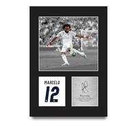 HWC Trading Marcelo Real Madrid Regalos Impresos Imagen De Autógrafo Firmado Para Los Aficionados Al Fútbol Y Partidarios - A4 Retrato