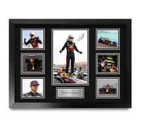 HWC Trading Max Verstappen Exhibición Firmada Impresa De La Presentación Del Autógrafo De Los Regalos Para Los Fans Que Compiten Con De La Fórmula 1 De F1 - A2 Enmarcado