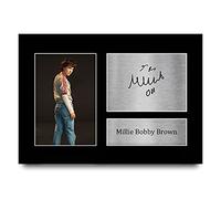HWC Trading Millie Bobby Brown Strange Hawkins Thing Eleven Los Regalos Imprimieron La Imagen Firmada Del Autógrafo Para Los Fans De La Demostración De Serie De Televisión - A4