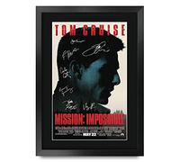 HWC Trading Mission Impossible A3 Enmarcado Regalo De Visualización De Fotos De Impresión De Imagen Impresa Autógrafo Firmado Por Tom Cruise Ventiladores Del Cartel De Película