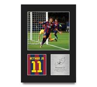 HWC Trading Neymar Jr Barcelona Regalos Impresos Imagen De Autógrafo Firmado Para Los Aficionados Al Fútbol Y Partidarios - A4 Retrato