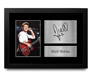 HWC Trading Niall Horan A4 Enmarcado Regalo De Visualización De Fotos De Impresión De Imagen Impresa Autógrafo Firmado por One Direction Aficionados A La Música