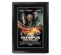 HWC Trading Olympus Has Fallen (2013) Gerard Butler Los Regalos Imprimieron El Cartel Firmaron La Imagen Del Autógrafo Para Los Fans De La Memorabilia De La Película - A3 Enmarcado