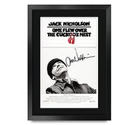 HWC Trading One Flew Over The Cuckoo'S Nest A3 Enmarcado Regalo De Visualización De Fotos De Impresión De Imagen Impresa Autógrafo Firmado por Jack Nicholson Los Aficionados Al Cine