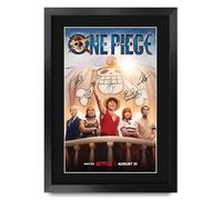 HWC Trading One Piece (2023) Iñaki Godoy Los Regalos Imprimieron El Cartel Firmado Del Autógrafo Para Los Fans De Los Recuerdos De La Serie De Televisión - A3 Enmarcado