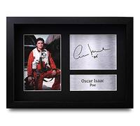 HWC Trading Oscar Isaac A4 Enmarcado Regalo De Visualización De Fotos De Impresión De Imagen Impresa Autógrafo Firmado Por Star Wars Poe Los Aficionados Al Cine