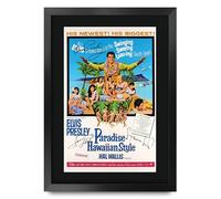 HWC Trading Paradise, Hawaiian Style Elvis Presley Los Regalos Imprimieron El Cartel Firmaron La Imagen Del Autógrafo Para Los Fans De La Memorabilia De La Película - A3 Enmarcado