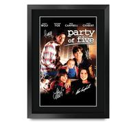HWC Trading Party of Five (1994) Matthew Fox Los Regalos Imprimieron El Cartel Firmado Del Autógrafo Para Los Fans De Los Recuerdos De La Serie De Televisión - A3 Enmarcado