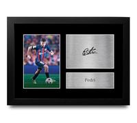 HWC Trading Pedri Barcelona Regalos Impresos Imagen De Autógrafo Firmado Para Los Aficionados Al Fútbol Y Partidarios - A4 Enmarcado