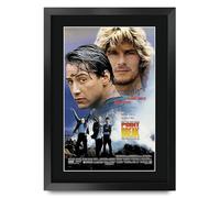 HWC Trading Point Break 1991 Keanu Reeves, Patrick Swayze Los Regalos Imprimieron El Cartel Firmaron La Imagen Del Autógrafo Para Los Fans De La Memorabilia De La Película - A3 Enmarcado