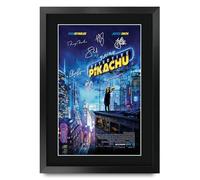 HWC Trading Pokemon Detective Pikachu (2019) Ryan Reynolds Los Regalos Imprimieron El Cartel Firmaron La Imagen Del Autógrafo Para Los Fans De La Memorabilia De La Película - A3 Enmarcado