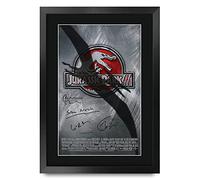 HWC Trading Póster impreso de FR A3 Jurassic Park 3 regalos, imagen autógrafa firmada para fanáticos de la película, enmarcado A3