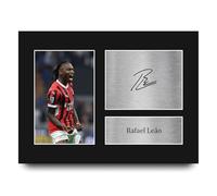 HWC Trading Rafael Leao AC Milan Regalos Impresos Imagen De Autógrafo Firmado Para Los Aficionados Al Fútbol Y Partidarios - A4