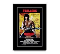 HWC Trading Rambo : First Blood Part II Los Regalos Imprimieron El Cartel Firmaron La Imagen Del Autógrafo Para Los Fans De La Memorabilia De La Película (ID-003605) - A4 Solo Impresión