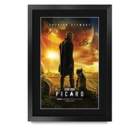 HWC Trading Regalos A3 Vie Picard De Star Trek Patrick Stewart Impreso Autógrafos Para Los Entusiastas De Imagen De Tv Autografió - A3 Enmarcados