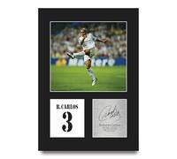 HWC Trading Roberto Carlos Real Madrid Regalos Impresos Imagen De Autógrafo Firmado Para Los Aficionados Al Fútbol Y Partidarios - A4 Retrato