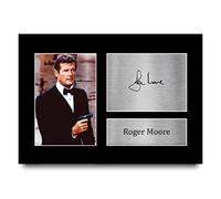 HWC Trading Roger Moore A4 Sin Marco Regalo De Visualización De Fotos De Impresión De Imagen Impresa Autógrafo Firmado Por James Bond 007 Los Aficionados Al Cine
