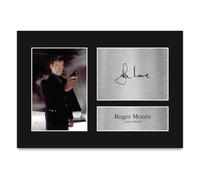 HWC Trading Roger Moore The Spy Who Loved Me Bond Los Regalos Imprimieron La Imagen Firmada Del Autógrafo Para Los Fans De La Memorabilia De La Película - A4 (ID-011932)
