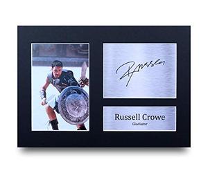 HWC Trading Russell Crowe A4 Sin Marco Regalo De Visualización De Fotos De Impresión De Imagen Impresa Autógrafo Firmado Por Gladiator Los Aficionados Al Cine