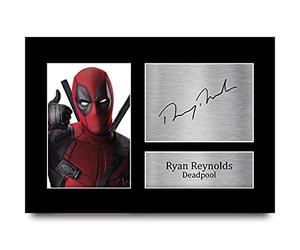 HWC Trading Ryan Reynolds A4 Sin Marco Regalo De Visualización De Fotos De Impresión De Imagen Impresa Autógrafo Firmado Por Deadpool Los Aficionados Al Cine