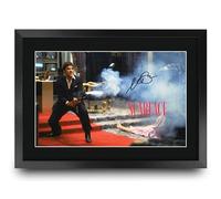 HWC Trading Scarface Scene 1 Al Pacino Los Regalos Imprimieron La Imagen Firmada Del Autógrafo Para Los Fans De La Memorabilia De La Película - A3 Enmarcado