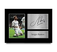HWC Trading Sergio Ramos A4 Sin Marco Regalo De Visualización De Fotos De Impresión De Imagen Impresa Autógrafo Firmado Por Real Madrid Los Aficionados Al Fútbol
