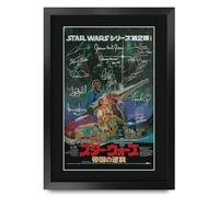 HWC Trading Star Wars 5 Japanese Version The Empire Strikes Back Los Regalos Imprimieron El Cartel Firmaron La Imagen Del Autógrafo Para Los Fans De La Memorabilia De La Película - A3 Enmarcado