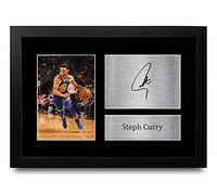 HWC Trading Stephen Steph Curry A4 Enmarcado Regalo De Visualización De Fotos De Impresión De Imagen Impresa Autógrafo Firmado Por Golden State Warriors Los Aficionados Al Baloncesto