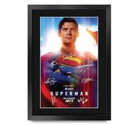 HWC Trading Superman (2025) David Corenswet Los Regalos Imprimieron El Cartel Firmaron La Imagen Del Autógrafo Para Los Fans De La Memorabilia De La Película - A3 Enmarcado